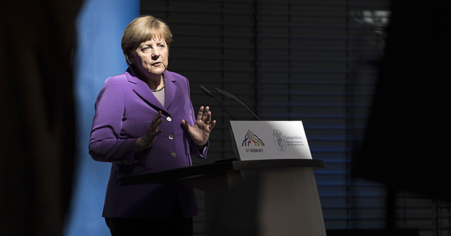 Bundeskanzlerin Angela Merkel spricht.