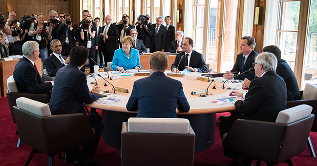 1. Arbeitssitzung des G7-Gipfels.