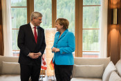 Bilaterales Gespräch zwischen der Bundeskanzlerin Angela Merkel und dem kanadischen Premierminister Stephen Harper.