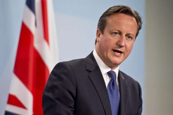 David Cameron, Premierminister von Großbritannien, bei seiner Abschlusspressekonferenz zum G7 Gipfel.