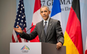 US-Präsident Barack Obama während seiner Abschlusspressekonferenz zum G7-Gipfel.