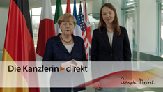 Bundeskanzlerin Merkel im Gespräch mit der Interviewpartnerin