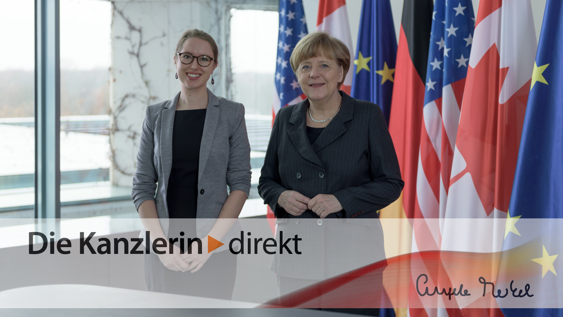 Bundeskanzlerin Merkel im Gespräch mit der Interviewpartnerin