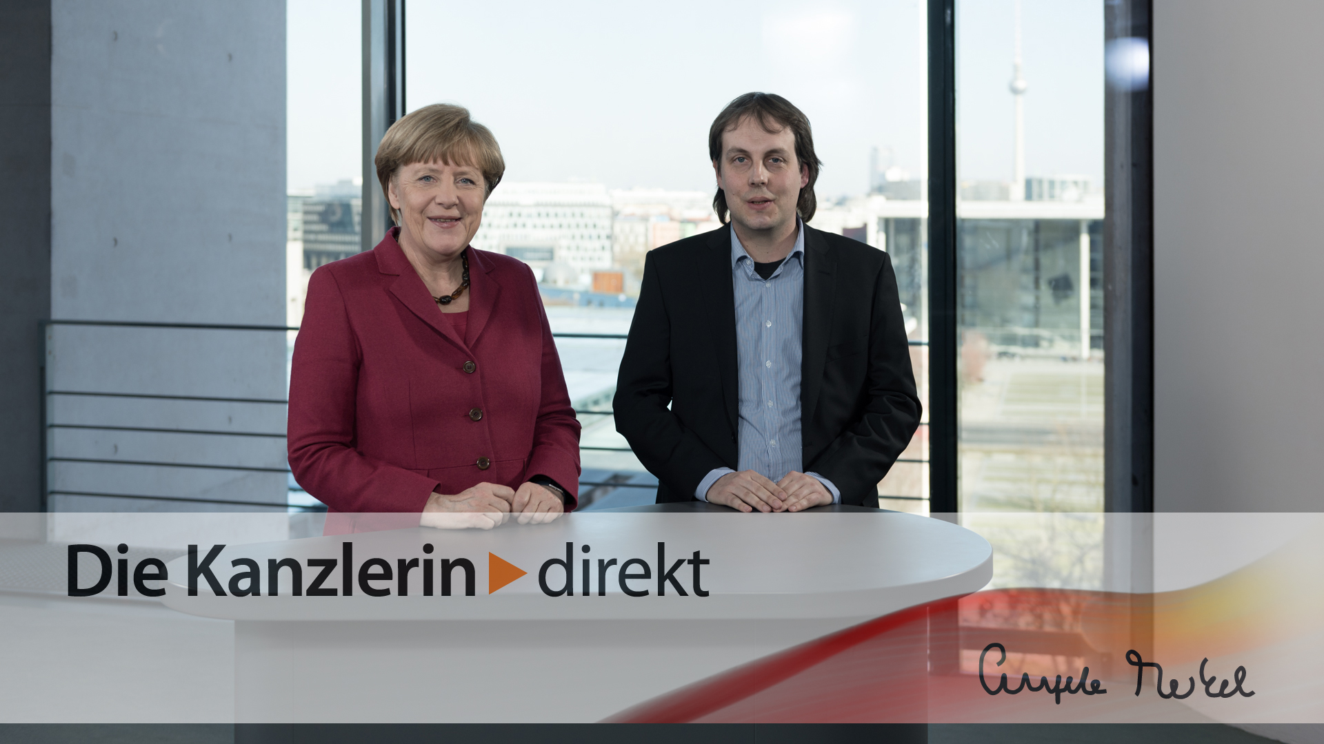 Bundeskanzlerin Merkel im Gespräch mit der Interviewpartner