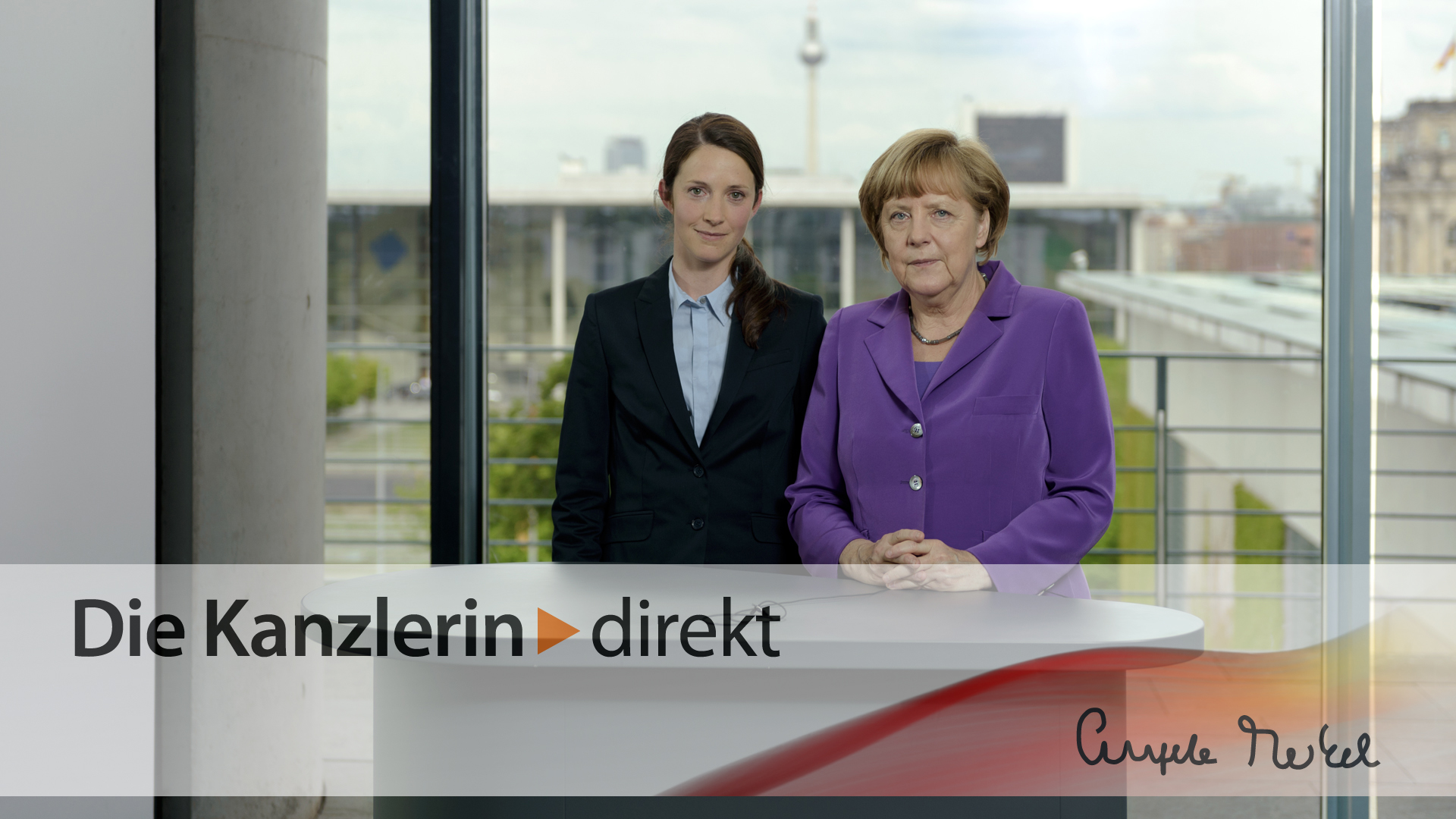 Bundeskanzlerin Merkel im Gespräch mit der Interviewpartnerin