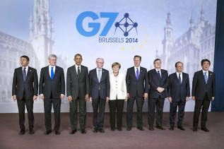 Gruppenfoto der Teilnehmer am G7-Gipfel in Brüssel