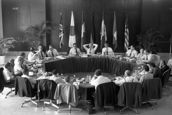 Working session at the G7 Summit in the Dorado Beach Hotel