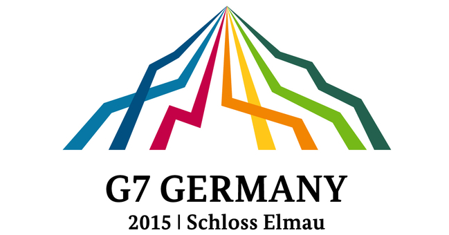 The logo of the G7 in Elmau
